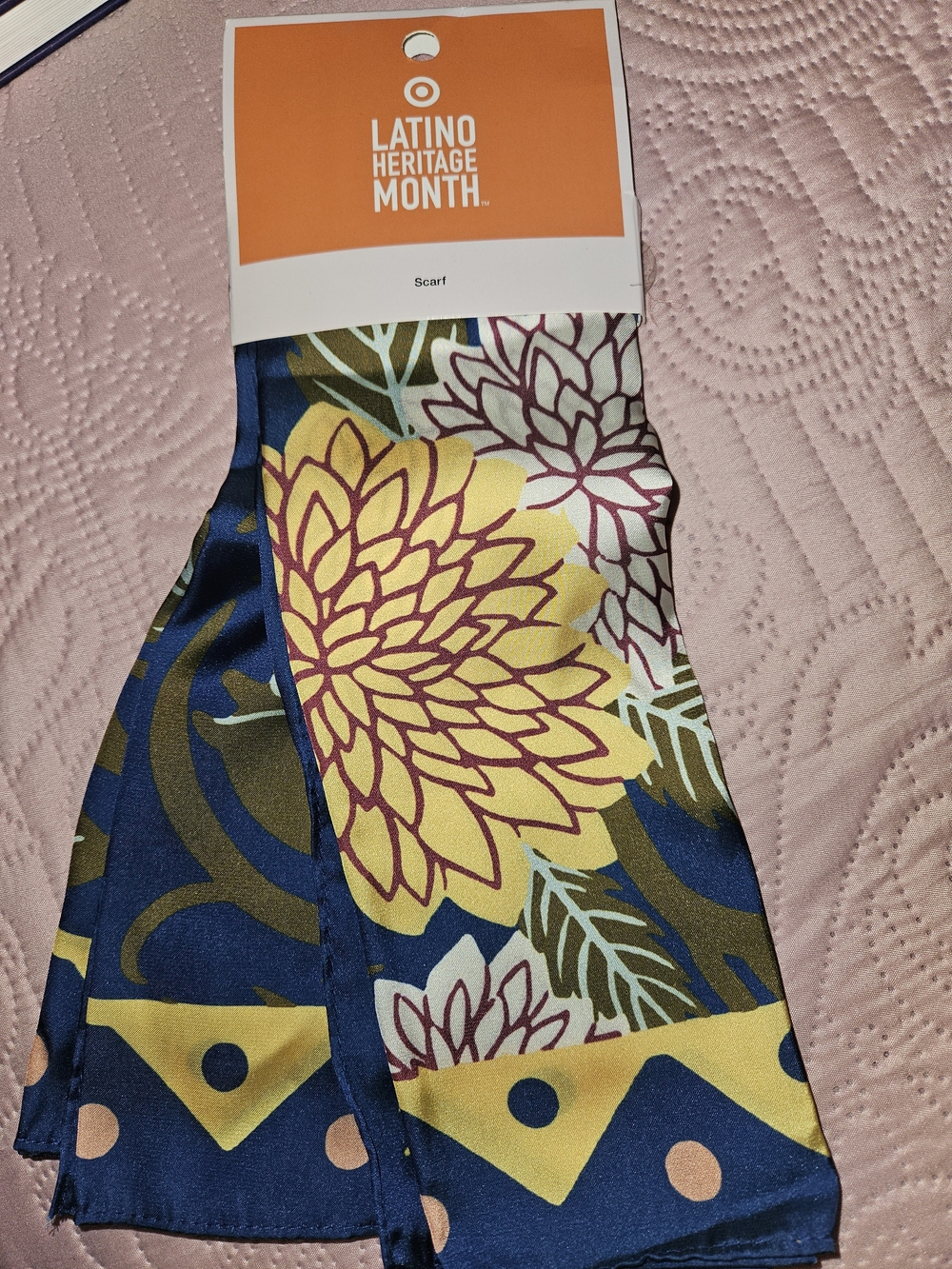 Floral Blue and Yellow Scarf